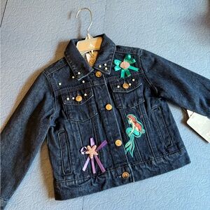 Disney Store Girls Little Mermaid Ariel Denim Jacket 3